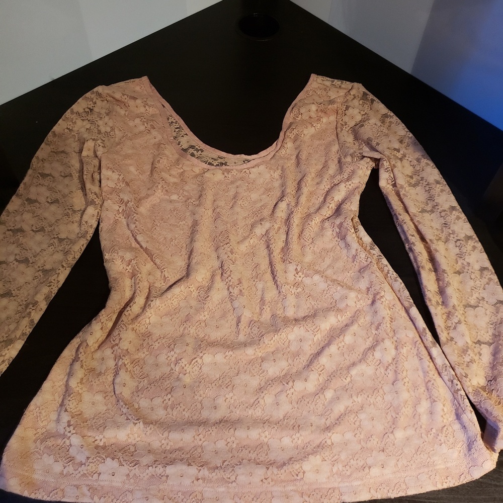 Nude lace shirt